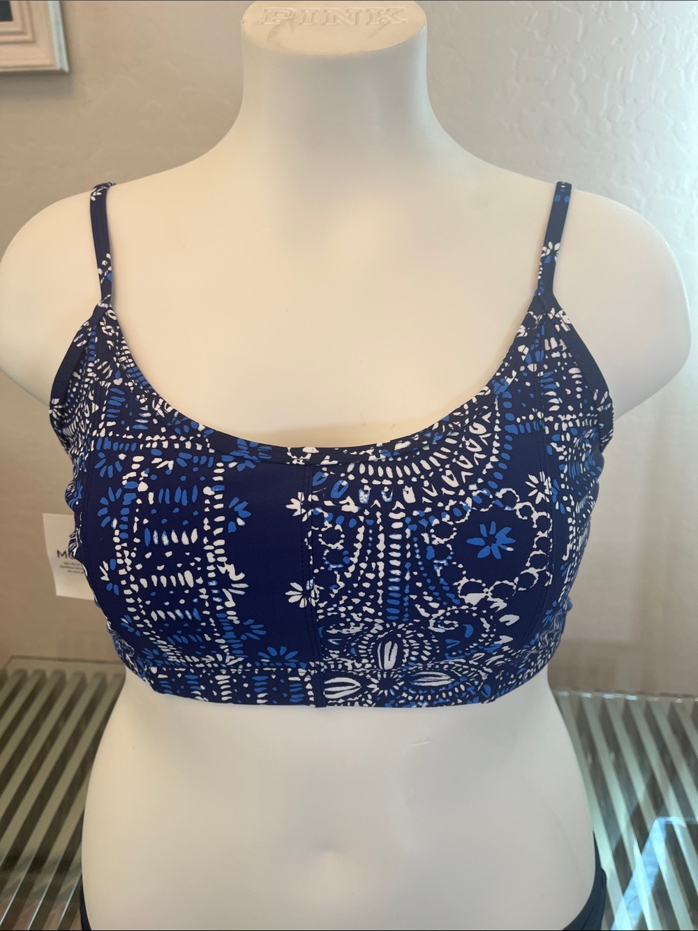 Mott50 Blue & White Printed Camisole Bralette